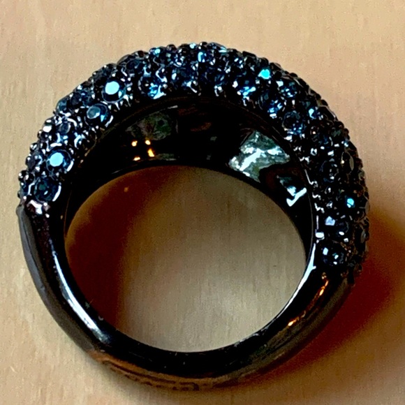 Coach Dome Cocktail Ring with Blue and Green Stones - Picture 5 of 10